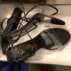 Fashion nova lace up black heels